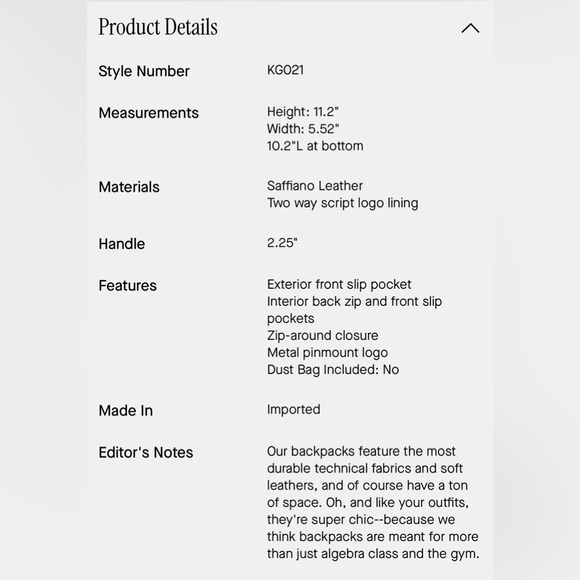 KATE SPADE “Staci” Medium Dome Backpack NWOT - Picture 9 of 9